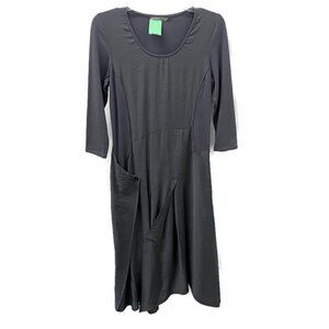 Redwood Court Grey Long Sleeve Silk Blend Dress